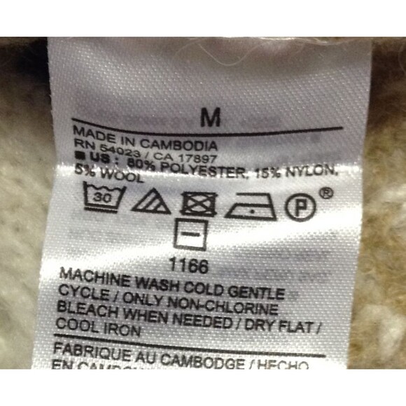 Old Navy Sweater Wn M Cream Tan Aztec Southwestern Cable Knit Turtleneck Chunky - Picture 8 of 8